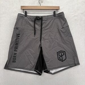 Born Primitive Athletic Shorts Mens 36 Gray 9" Inseam CrossFit Patriotic Gym